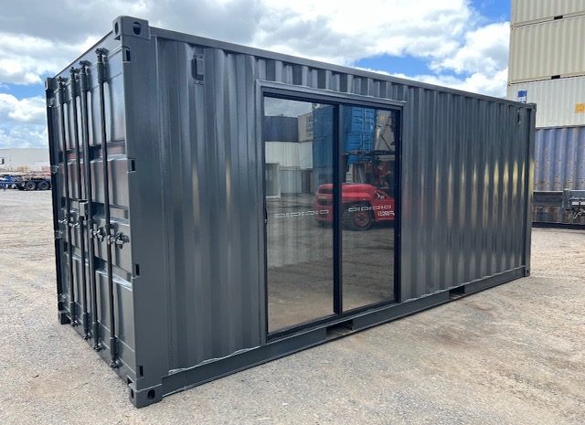 Interior fit-out of a modified container